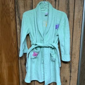 Girls Sz M Green Butterfly Robe
